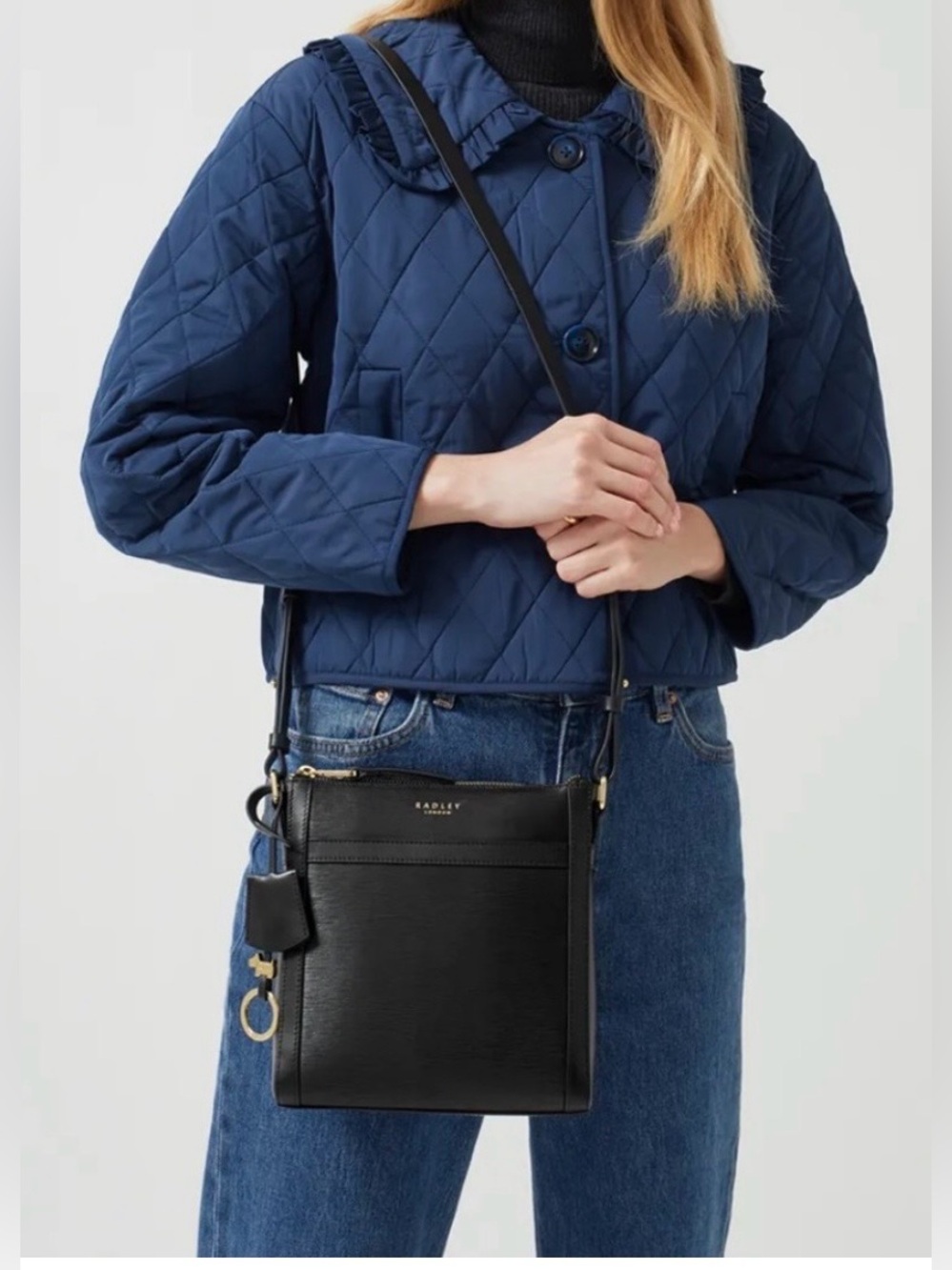 Radley London Black Leather Crossbody Bag
